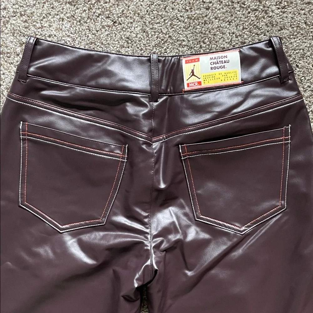 Maison Château Rouge x Jordan | Faux Leather Pants in Brown Basalt - Picture 5 of 12